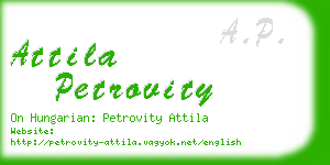 attila petrovity business card